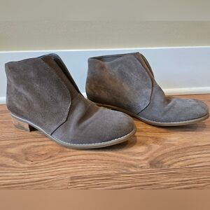 Blondo Women's Suede Leather Slide On Weatherproof Ankle Boots Booties Taupe